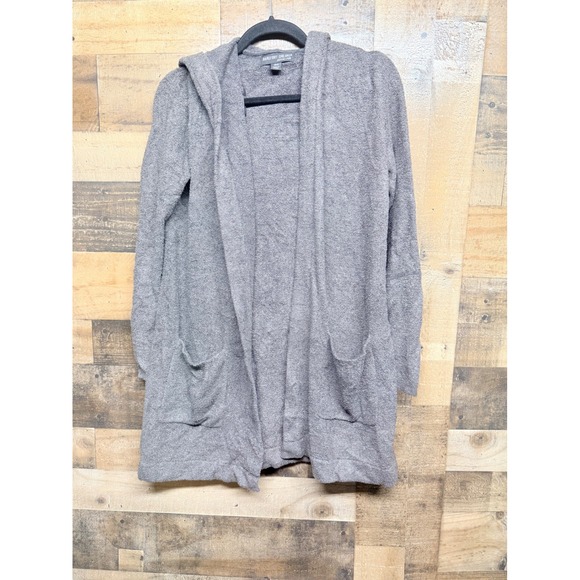 Barefoot Dreams Sweaters - Barefoot Dreams CozyChic Lite Hooded Cardigan Gray XS S Open Front Pockets